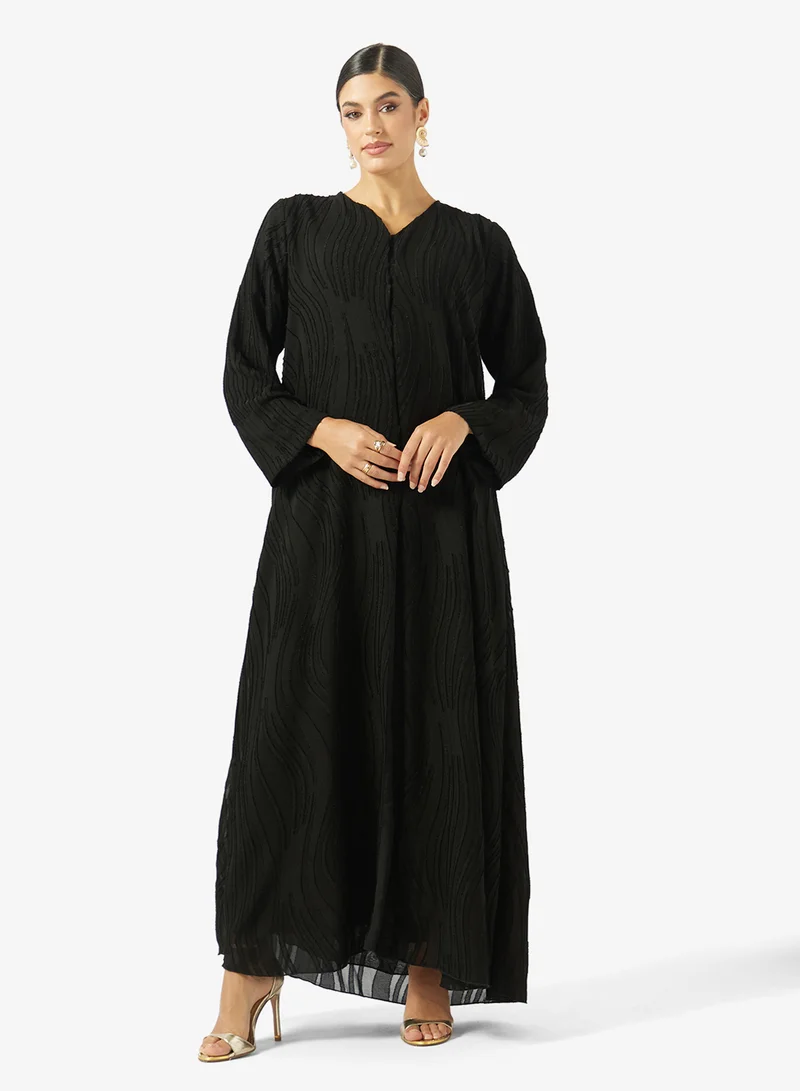 Khizana  Textured Abaya With Sheila for Women | Best Price UAE