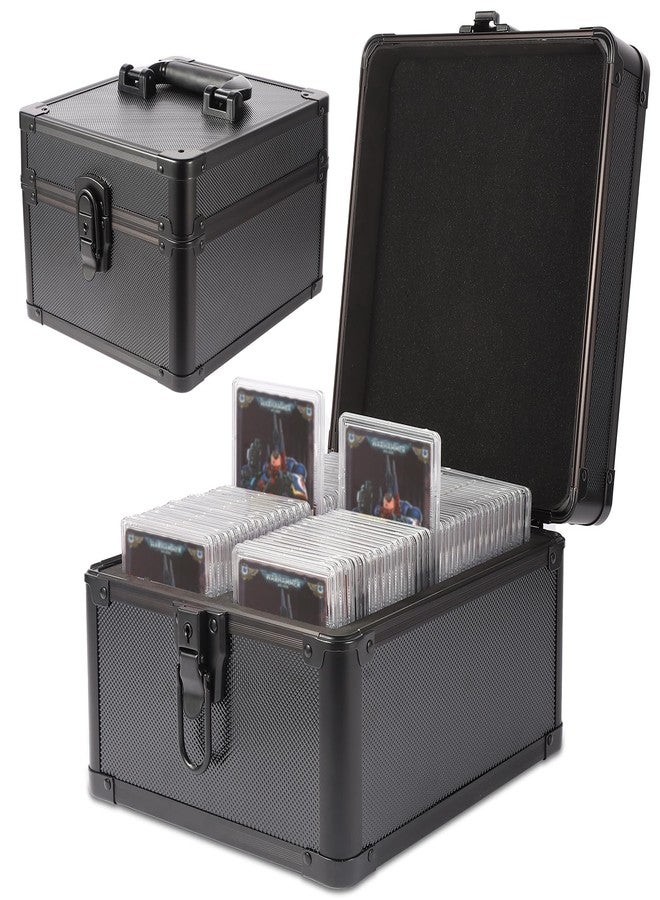 EcoVibe Graded Card Case, Aluminum Alloy Trading Card Storage Box with Carry Handle, Sports Card Case Holders with Dividers, Graded Card Storage Boxes Fits Psa, TCG, Csg, BGS, SGC Slabs - Image 1