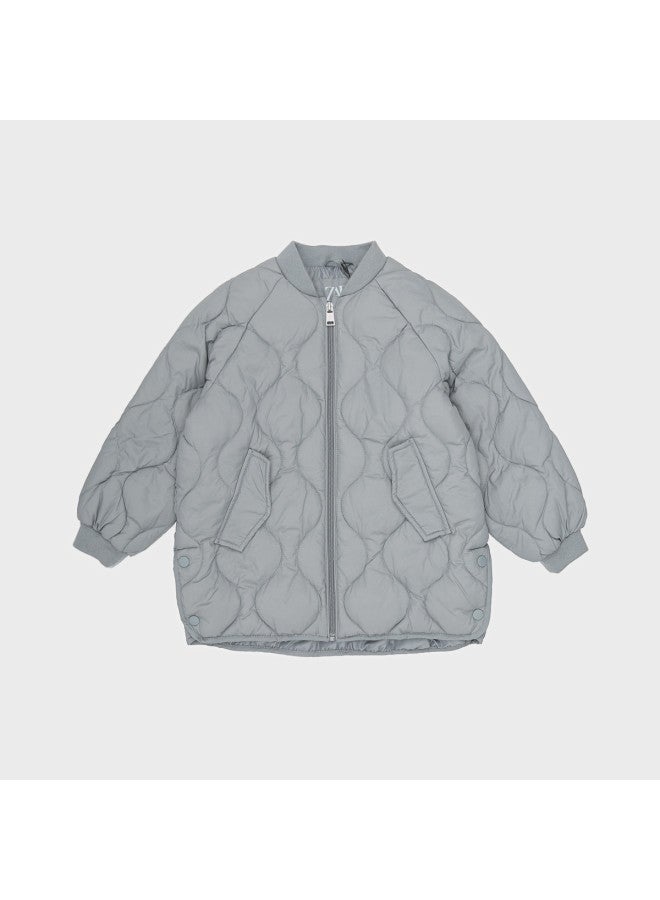 Zara Stylish Kids' Thick Embossed Warm Versatile Casual Jacket - Image 2