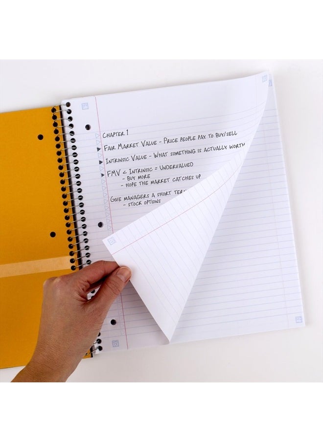Five Star Spiral Notebook + Study App, 6 Pack, 1 Subject, College Ruled Paper, 8-1/2" x 11", 100 Sheets, Fights Ink Bleed, Water Resistant Cover, Black, Red, Blue, Green, White, Purple (38052)  - Image 3