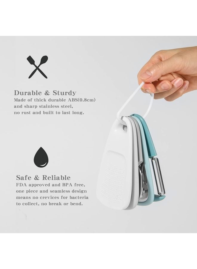 أدوات المطبخ مجموعة 5 قطع، أدوات الطهي القابلة للتكدس توفير المساحة للمطبخ الصغير، ملحقات غسالة الأطباق الداخلية للمخيم الخلفي (أزرق) - Image 5