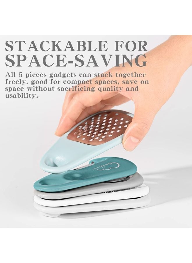أدوات المطبخ مجموعة 5 قطع، أدوات الطهي القابلة للتكدس توفير المساحة للمطبخ الصغير، ملحقات غسالة الأطباق الداخلية للمخيم الخلفي (أزرق) - Image 2