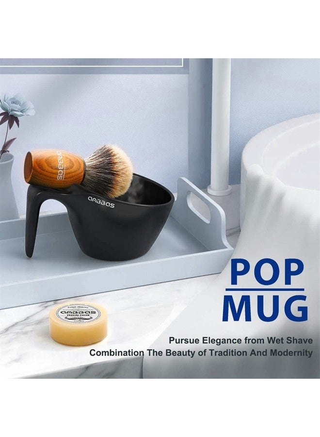 Anbbas Fine Badger Hair Shaving Brush with 100g Shaving Soap Refill and Upgrade Lathering Way-POP Mug A5 Melamine,Foaming Set for Men Wet Shave,Women Girls Hair Removal - Image 2