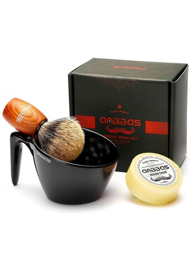 Anbbas Fine Badger Hair Shaving Brush with 100g Shaving Soap Refill and Upgrade Lathering Way-POP Mug A5 Melamine,Foaming Set for Men Wet Shave,Women Girls Hair Removal - Image 1