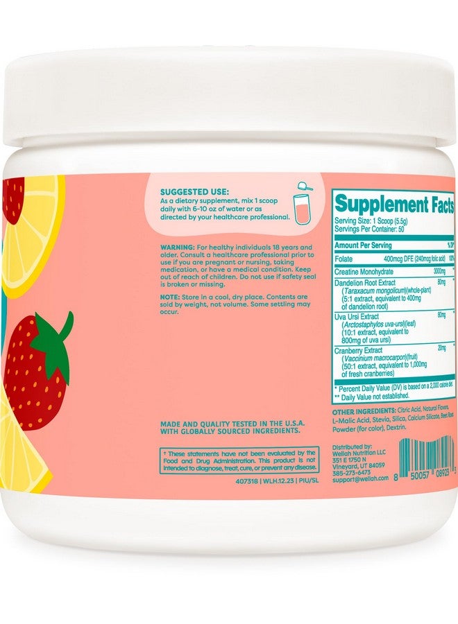 Wellah Pump-It-Up Creatine (50 Servings, Strawberry Lemonade) - Creatine Monohydrate with Dandelion, Uva Ursi, & Cranberry Extract - Image 3