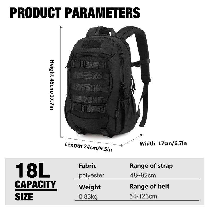 Mardingtop Tactical Molle Backpack for Men 18L EDC Hiking & Motorcycle Backpack - Image 2