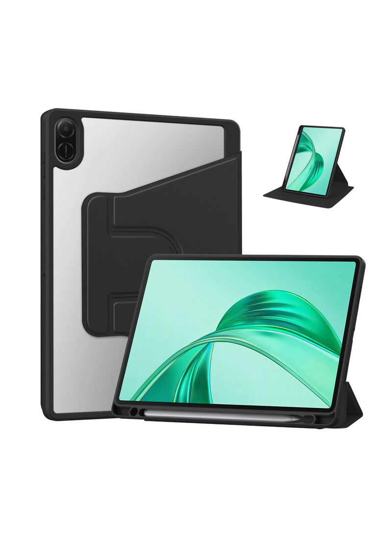 Suitable for 2024 HONOR Pad X8a Honor Tablet x8a 11 inches 360 rotation acrylic protective case (black) - Image 1