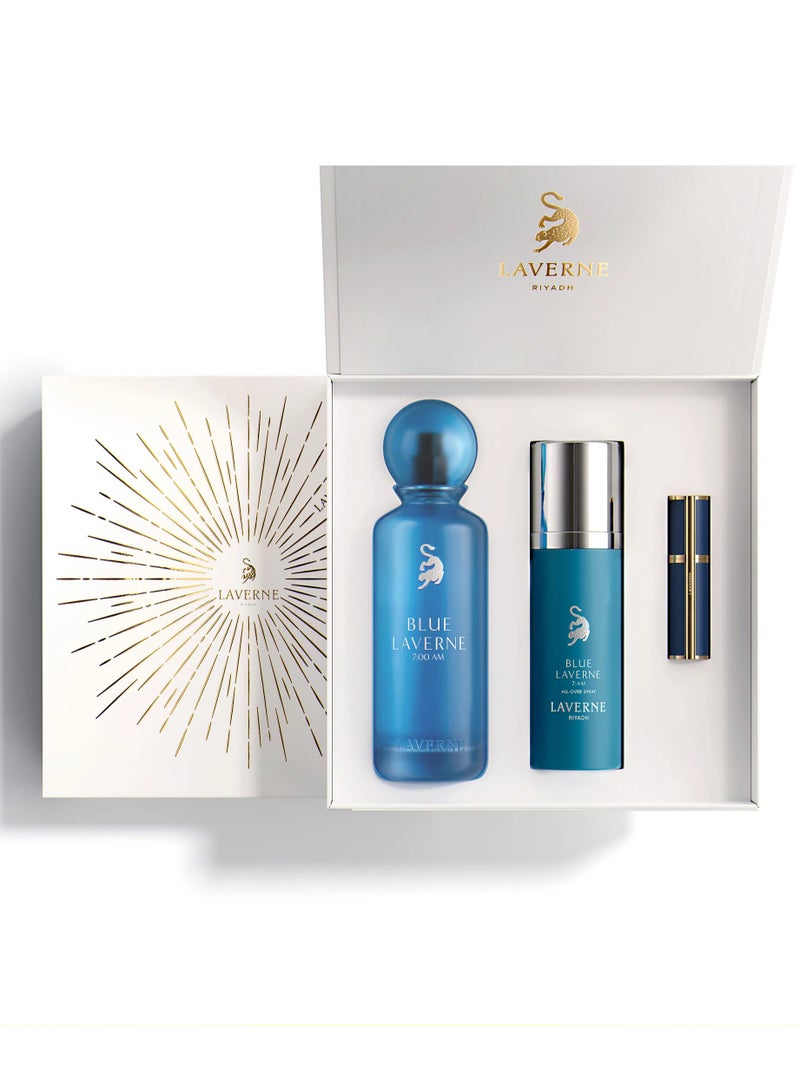 Blue LAVERNE 7:00 AM Set – Eau De Parfum 100ml with Body Spray & Refill