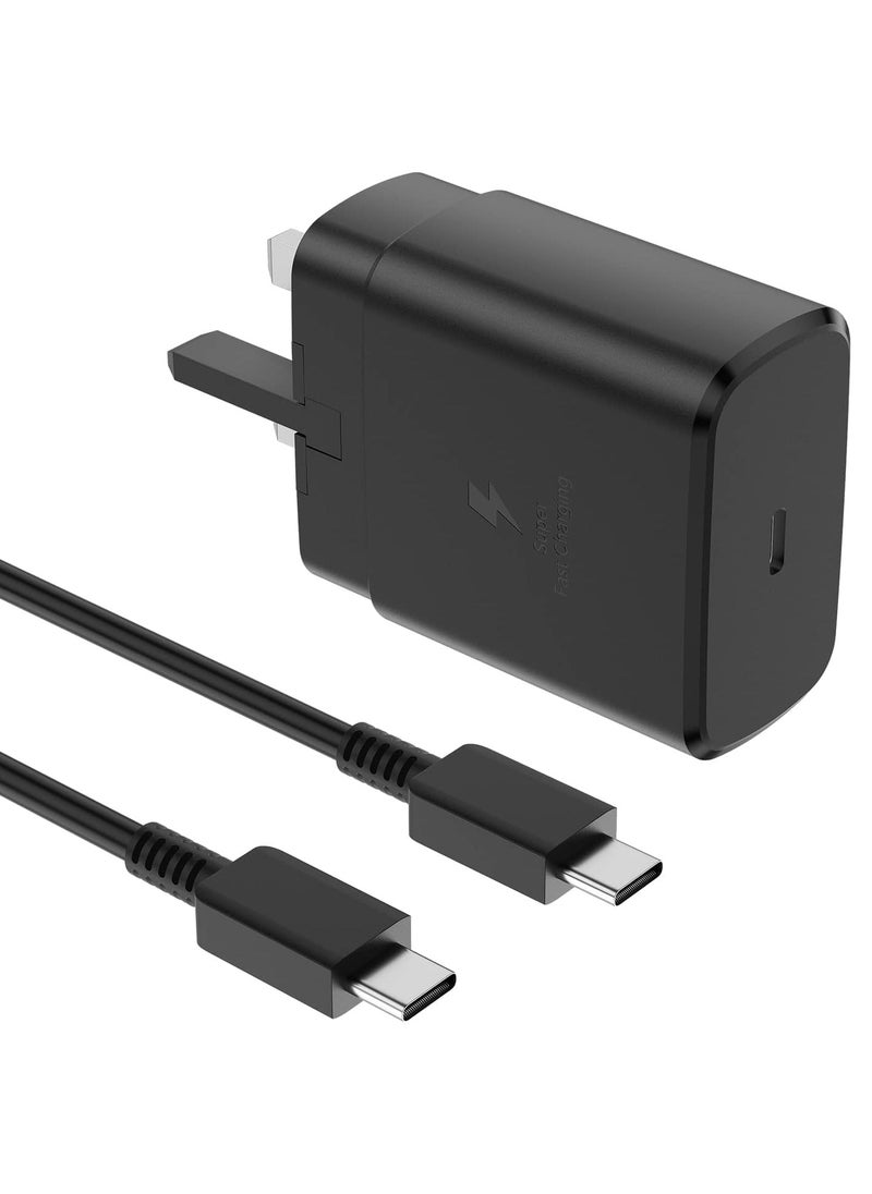 25W USB C Super Fast Charging Charger - Compatible with S24 S23 S22 S21 S20 Ultra, S24+ S23+ S22+ S21+, A53, A15, A 55, A54 - Type C Power Adapter