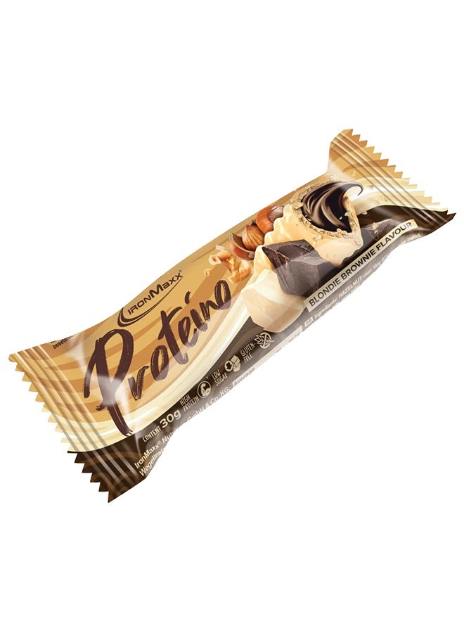 IronMaxx PROTEINO | 12 x 30g | Blonde Brownie Flavour,  Low Sugar Wafer Protein Bar | Gluten-Free - Image 1