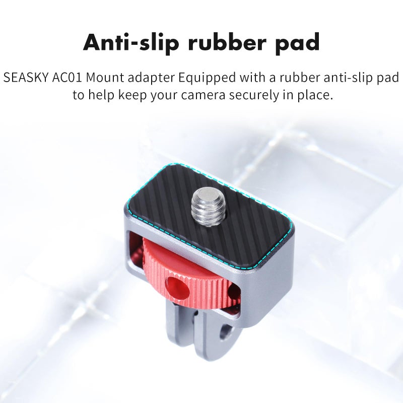 SEASKY AC01 1/4"-20 Action Camera Mount Adapter Tripod Conversion Accessory All Metal Aluminum Alloy for Insta360 X5/X4/X3/X2 for DJI OSMO 360 Gopro Max 2 Sports Camera Accessories - Image 5