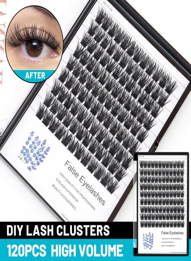 Hannahool Large Tray -D Curl Handmade Thick Base Natural Long Individual False Eyelashes Dramatic Cluster Lashes Makeup Full Volume Eye Lashes Extensions Wide Stem (20mm) - Image 3