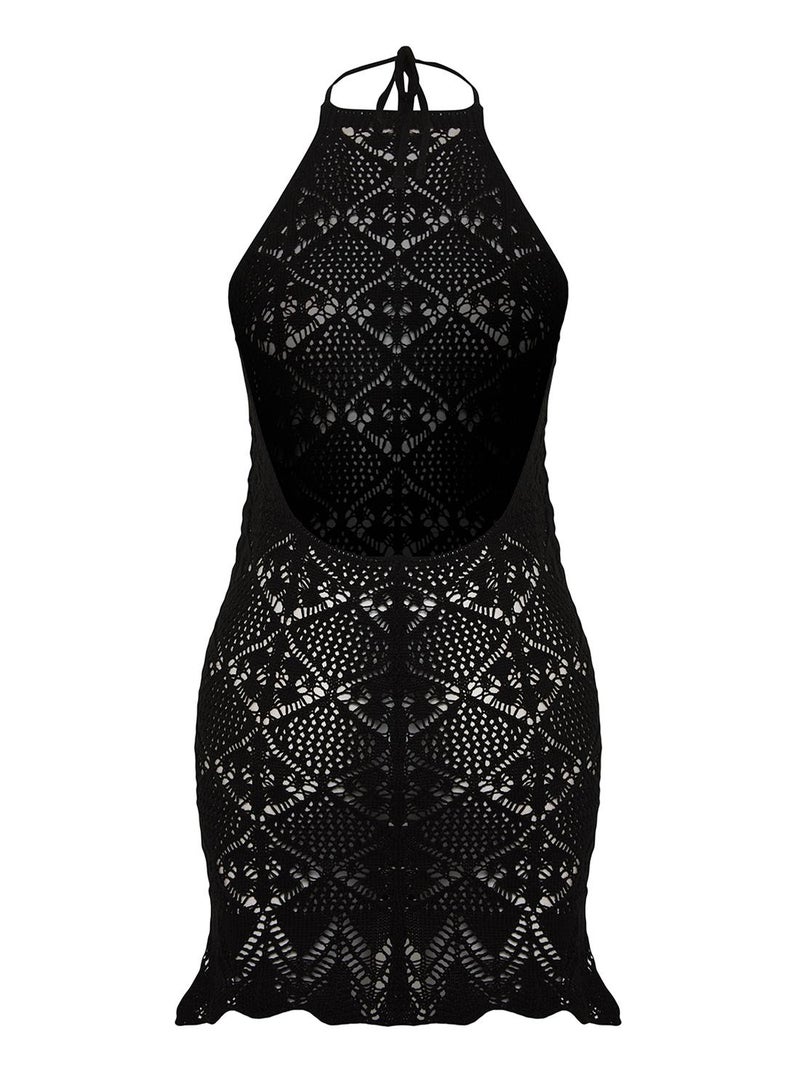 trendyol Black Bodycon Mini Knit Backless Beach Dress - Image 5