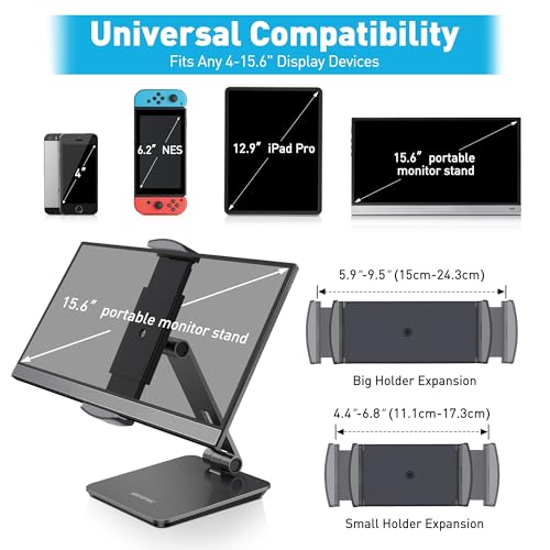 AboveTEK Business Kiosk Aluminum Tablet iPad Stand 360 Swivel Tablet Phone Holders for Any 4156 Display TabletsCell PhonesPortable Monitor Sturdy for Store POS Office Grey - Image 3