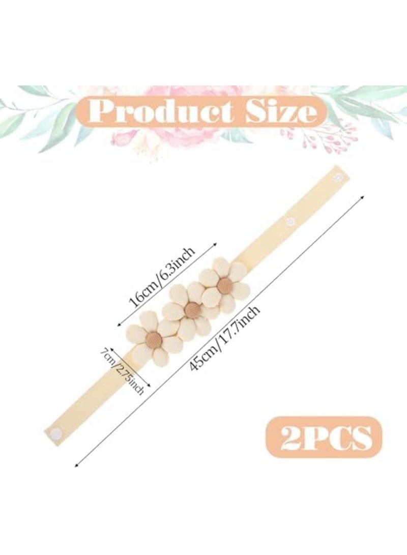 SYOSI طقم ربط ستائر من 2، أسلوب بوهيمي، ربطات ستائر على شكل زهرة دوار الشمس مع حبل محبوك، روابط زخرفية للستائر لغرفة النوم، غرفة المعيشة، معالجة النوافذ، تضيف سحر ريفي وطبيعي - Image 5