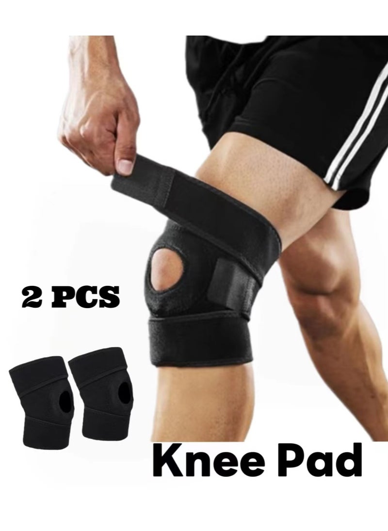 JoyousSto 2 pcs Professional Knee Brace Knee Pad with Side Stabilizer and Patella Gel Pad Adjustable Compression Knee Support Brace for Knee Pain Relief, Meniscus Tear, ACL, MCL Arthritis, Joint Pain Relief, Injury Recovery  - Image 1