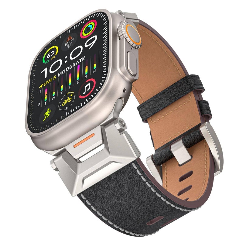 منتج لـ الاستخدام اليومي للساعة الذكية واستبدال السوار والرياضة وتغيير الإطلالة باللون بني Apple Watch بني Leather Smartwatch - Image 2