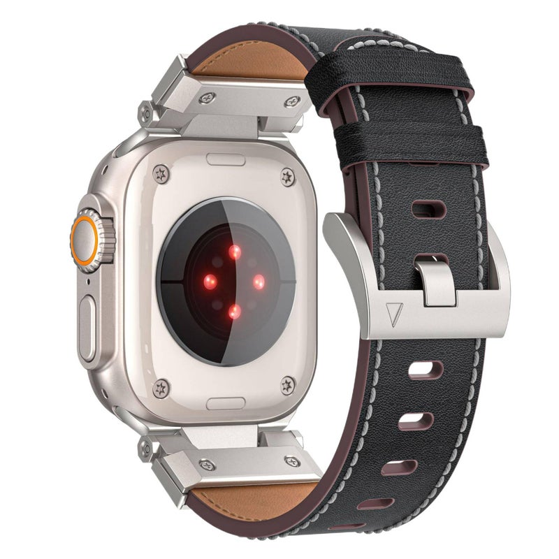 منتج لـ الاستخدام اليومي للساعة الذكية واستبدال السوار والرياضة وتغيير الإطلالة باللون بني Apple Watch بني Leather Smartwatch - Image 3