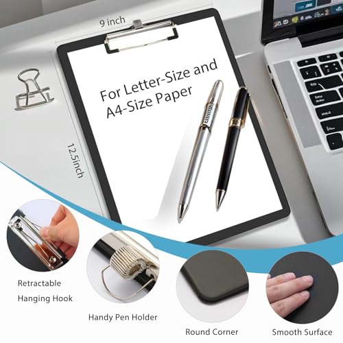LIMANLIRY Clipboards with Pen Holder, Clip Boards Plastic Standard A4 Letter Size Holds 100 Sheets 8.5x11 Inch Papers 6 Pack Assorted Colors - Image 2