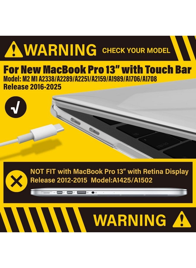 آي بينزر جراب IBENZER متوافق مع جراب MacBook Pro 13 بوصة M2 2025 2024 2025-2016 M1 A2338 A2289 A2251 A2159 A1989 A1706 A1708، جراب صلب وغطاء لوحة مفاتيح لجهاز Mac Pro 13، شفاف للغاية، T13CYCL+1A - Image 2