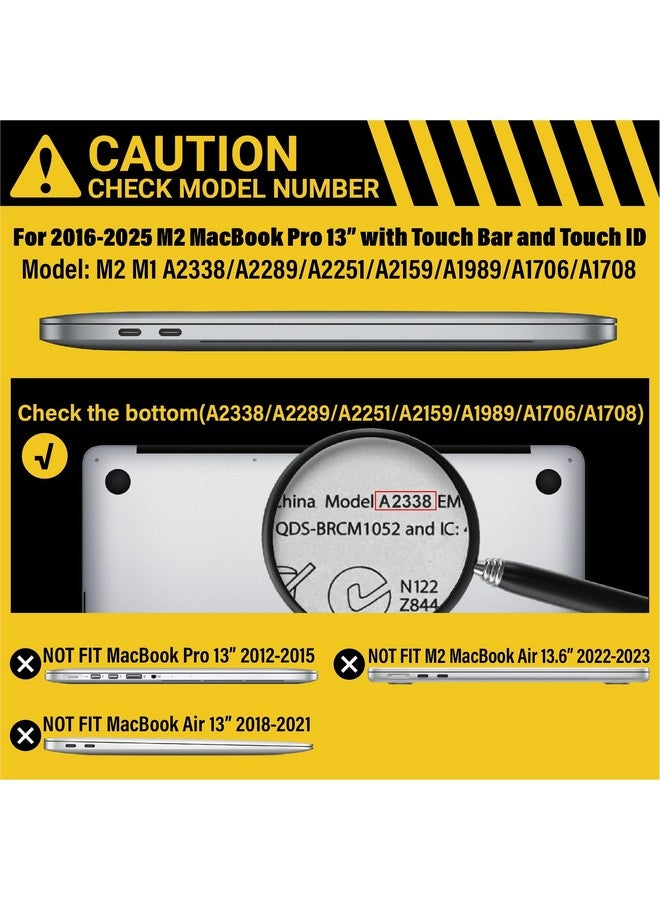 آي بينزر جراب IBENZER متوافق مع جراب MacBook Pro 13 بوصة M2 2025 2024 2025-2016 M1 A2338 A2289 A2251 A2159 A1989 A1706 A1708، جراب صلب وغطاء لوحة مفاتيح لجهاز Mac Pro 13، شفاف للغاية، T13CYCL+1A - Image 1