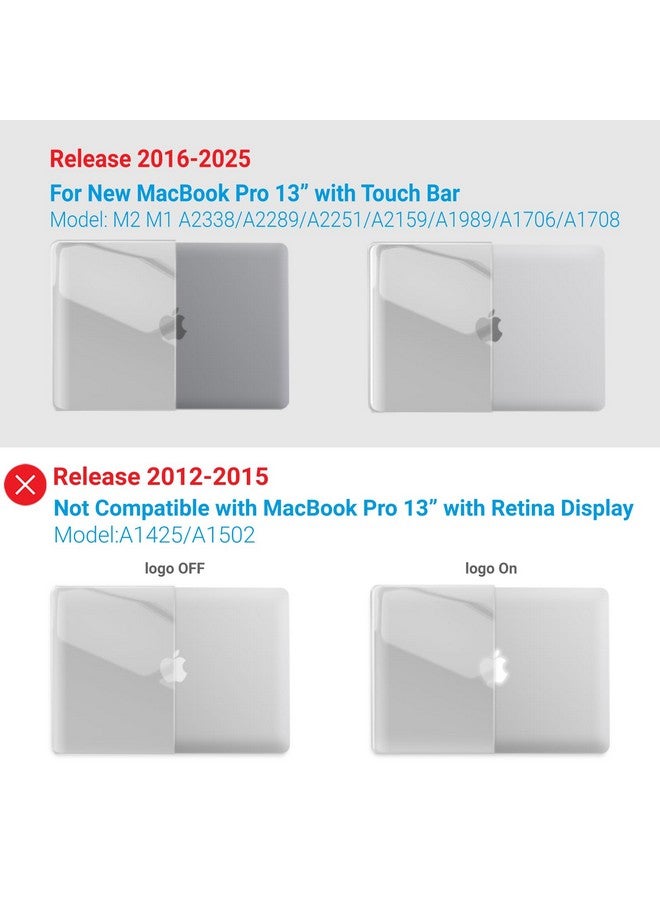 آي بينزر جراب IBENZER متوافق مع جراب MacBook Pro 13 بوصة M2 2025 2024 2025-2016 M1 A2338 A2289 A2251 A2159 A1989 A1706 A1708، جراب صلب وغطاء لوحة مفاتيح لجهاز Mac Pro 13، شفاف للغاية، T13CYCL+1A - Image 3