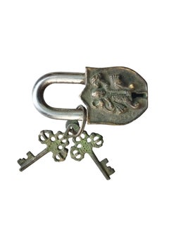 Sara International Robin Export Handmade Brass Antique Padlock Hanuman Bajrangbali Padlock with 2 Keys  - Image 4