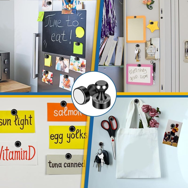 LOVIMAG Fridge Magnets 28Pcs Refrigerator Whiteboard Small Strong Magnet Classroom Kitchen Accessories Decorative Locker Set Decor Must Haves Office Calendar Refrigerador Magnetic Cute Crafts Black - Image 2