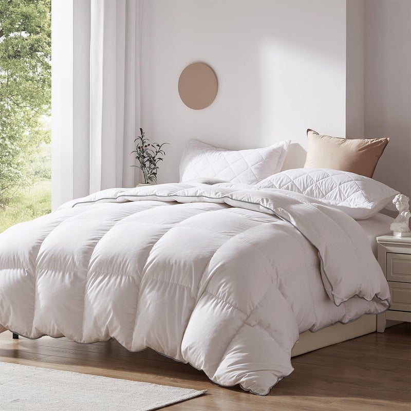 SPXTEX Bedding Duvet Cover Set Cotton Breathable Durable Soft Comfy，White Down Alternative Twin Comforter - Bedding for Kids, Teens, and Adults - Image 1