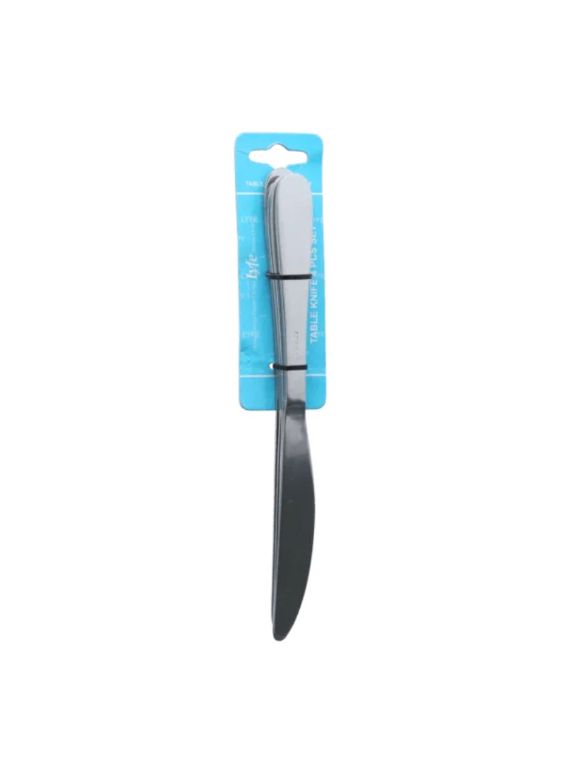 Lyfe 4-Piece Dishwasher Safe Durable Table Knife Set Silver JCJ 17053