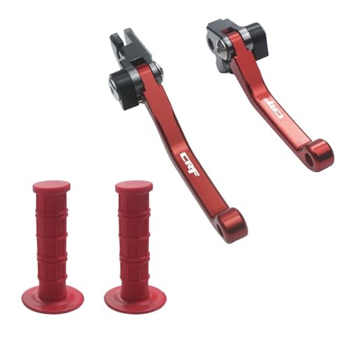 TIRGE Foldable Pivot Clutch Brake Lever Handle Handlebar Grip for CRF125F CRF125 F CRF 125F 2014 2015 2016 2017 2019 2019 2020 2021 2022 crf125fGripred - Image 3
