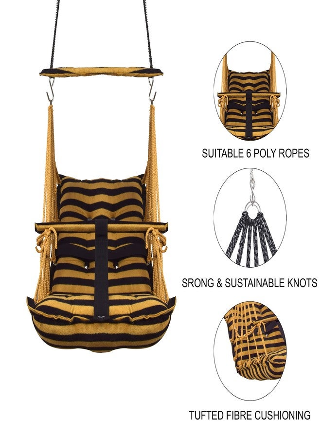 Windson Craft® Cotton Swing Chair for Kids Baby's Children Folding and Washable 1-5 Years with Safety Belt/Home, Garden Jhula for Babies |Swing for Kids| Cradle | (L Yellow) - Image 5