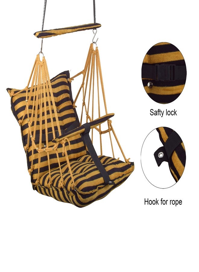 Windson Craft® Cotton Swing Chair for Kids Baby's Children Folding and Washable 1-5 Years with Safety Belt/Home, Garden Jhula for Babies |Swing for Kids| Cradle | (L Yellow) - Image 4