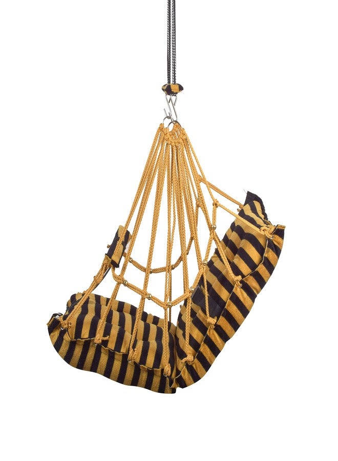 Windson Craft® Cotton Swing Chair for Kids Baby's Children Folding and Washable 1-5 Years with Safety Belt/Home, Garden Jhula for Babies |Swing for Kids| Cradle | (L Yellow) - Image 3