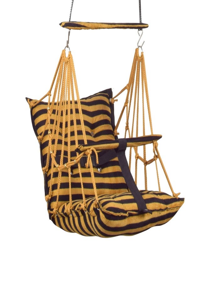 Windson Craft® Cotton Swing Chair for Kids Baby's Children Folding and Washable 1-5 Years with Safety Belt/Home, Garden Jhula for Babies |Swing for Kids| Cradle | (L Yellow) - Image 1