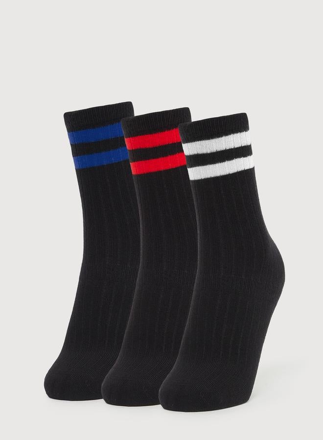 Styli Set of 3 - Crew Striped Socks  - Image 1
