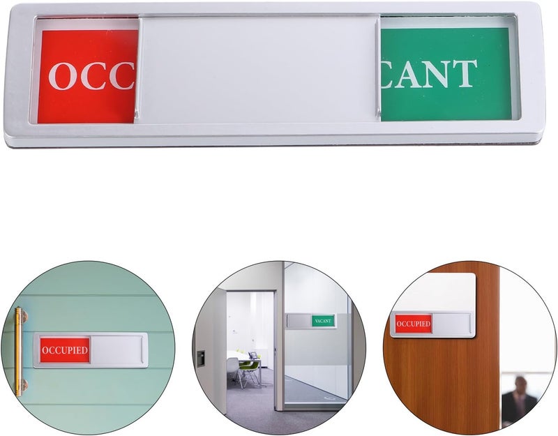 Hemobllo Vacant Occupied Sliding Door Sign - Do Not Disturb for Restroom, Bathroom, Office, Conference Room - Image 2
