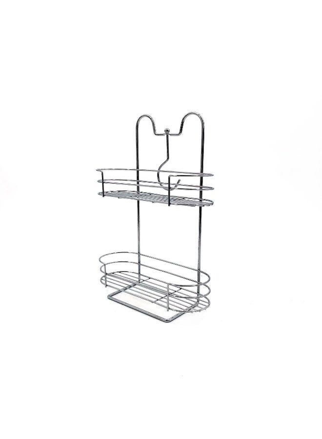 Stainless steel hanging Bathroom Shelf 2 Levels 25 x 41 cm - Image 3