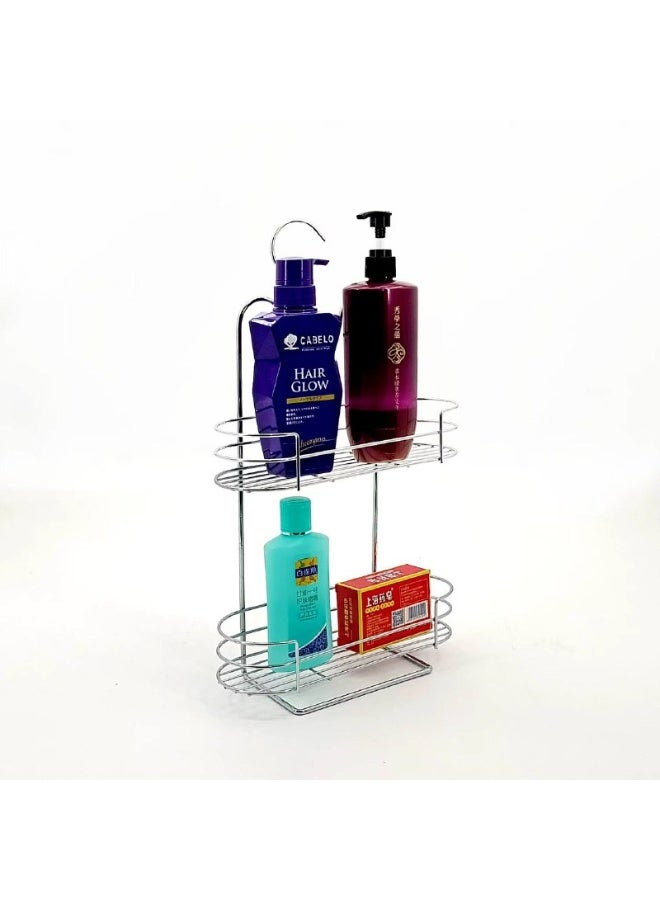 Stainless steel hanging Bathroom Shelf 2 Levels 25 x 41 cm - Image 2