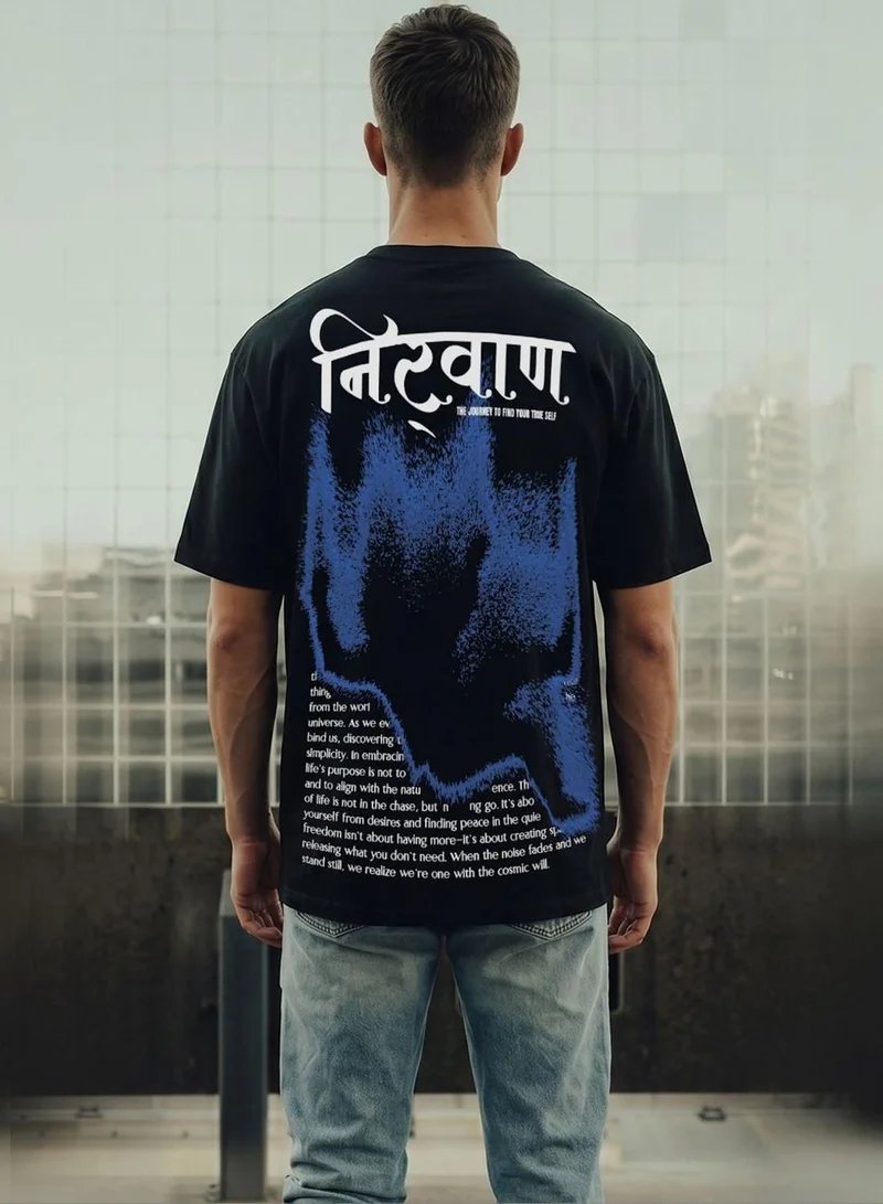 دينيس لينغو Men Black 100% Cotton Printed Regular Fit T-Shirt