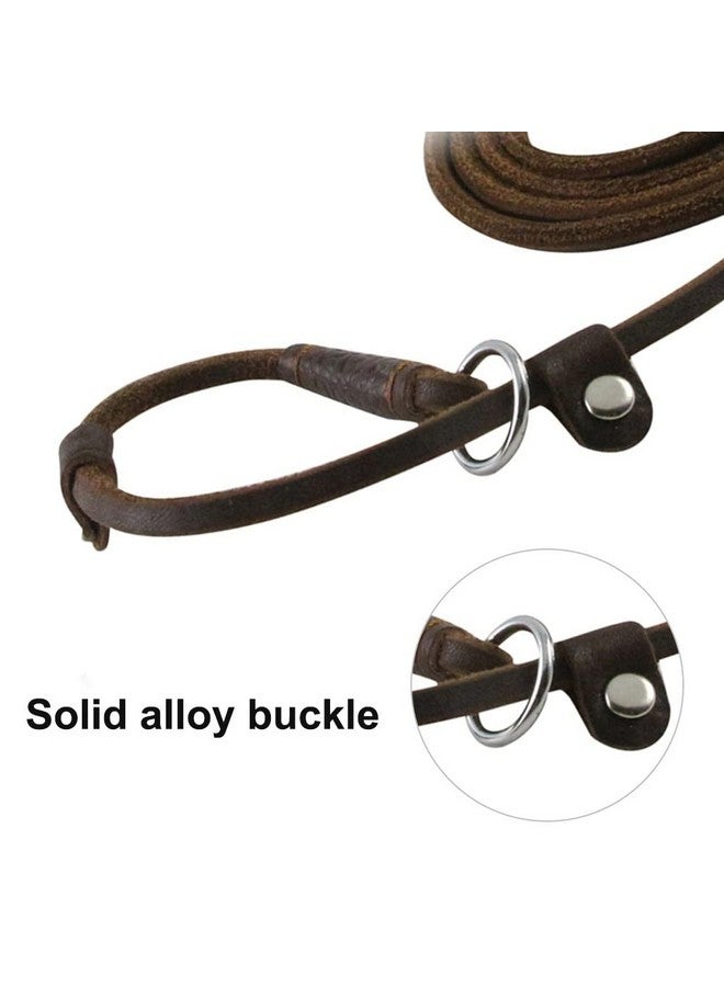 DONGKER Dog Slip Lead,5ft 2-in-1 Leather Pet Training Walking Leash Adjustable Neck Size for Small Medium Lage Dogs - Image 4