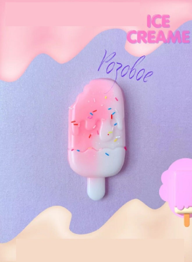 Squishy Ice Cream Fidget Toys, Pinch Family Squeeze Toys, Cute Squishies Stress Ice Cream Sensory Toys (Pink/White) - Image 2