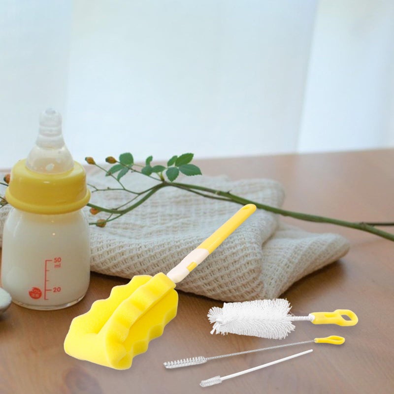 6Pcs Long Handle Bottle Cleaning Brush Set with Sponge and Straw Brushes for Kitchen Cups - Image 5