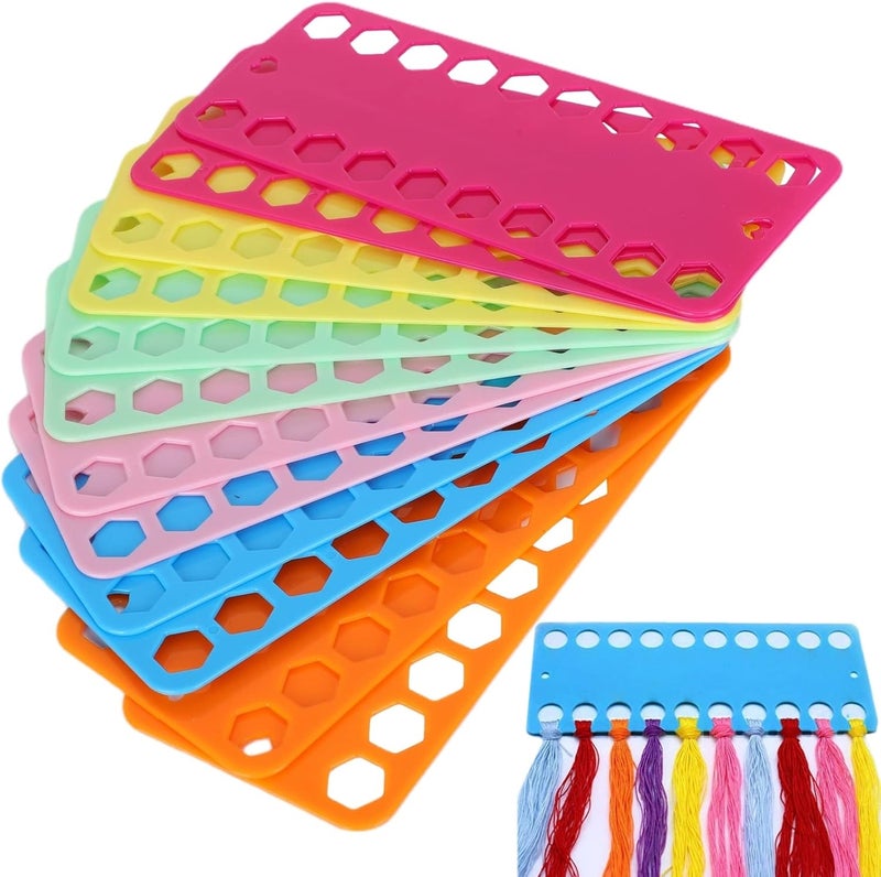 klarako 12pcs Cross Stitch Thread Holder Embroidery Floss Organizer Needlework Project Card with Label Tags for Cotton Thread Craft DIY Sewing Storage - Image 1