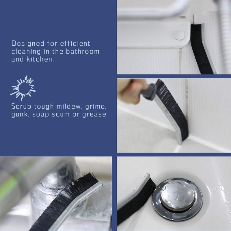 Fayina Grout Cleaner Scrub Brush Deep Tile Joints - Stiff Angled Bristles For Showers  Bathtubs  Kitchens - Multi-Surface All-Around Household Cleaning Tool - Image 2