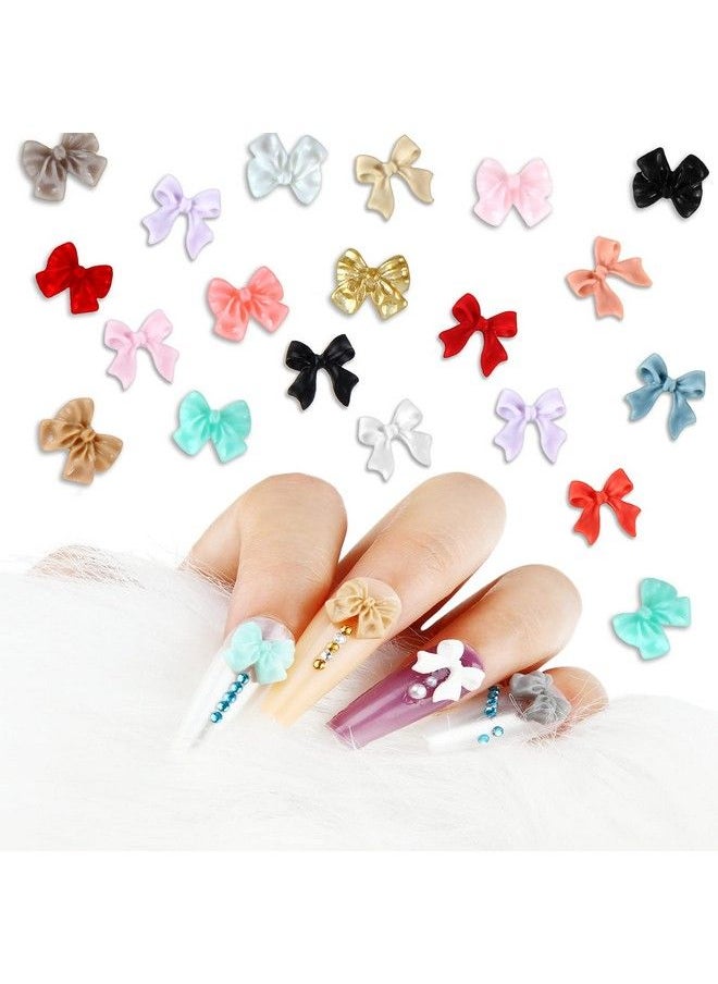 Maitys - 240 Pieces 3D Bow Nail Art Decorations 3D Bows Nail Charms Resin Bow Nail Decorations Colorful Bowknot Nail Accessories For Nail Art Designs Nail Decoration Diy Crafting - Image 1