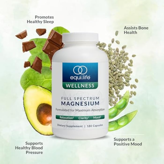 Equilife Full Spectrum Magnesium Supplement, Magnesium Glycinate, Citrate, & Malate, Bioavailable Mineral Blend, Dairy, Soy, & Gluten Free, Vegan, Non GMO, 180 Capsules - Image 3