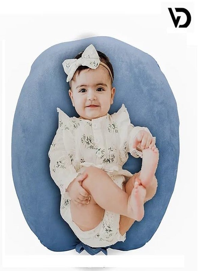 فوي دروب وسادة الرضاعة VOIDROP للأطفال حديثي الولادة مع غطاء قابل للفصل، وسادة الرضاعة الطبيعية ووسادة الأمومة، مجموعة دعم لوسادة رضاعة الطفل ومهد الأم (رمادي) - Image 5