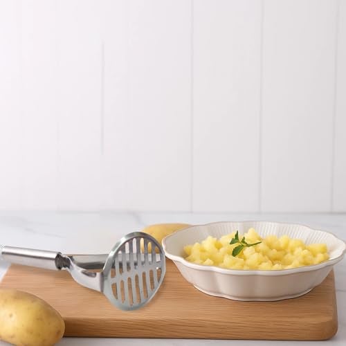 SUPERMOM Stainless Steel Potato Masher 1 Pc – Heavy Duty Vegetable Masher with Stylish Handle – Durable Food Mashing Crusher for Pav Bhaji, Fruits & More – Easy Grip, Effortless Handheld Kitchen Tool - Image 2