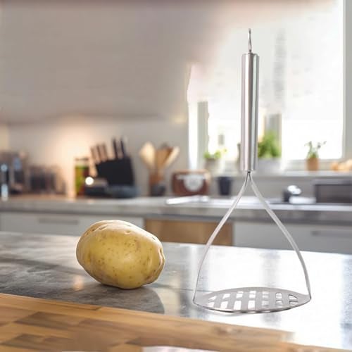 SUPERMOM Stainless Steel Potato Masher 1 Pc – Heavy Duty Vegetable Masher with Stylish Handle – Durable Food Mashing Crusher for Pav Bhaji, Fruits & More – Easy Grip, Effortless Handheld Kitchen Tool - Image 3